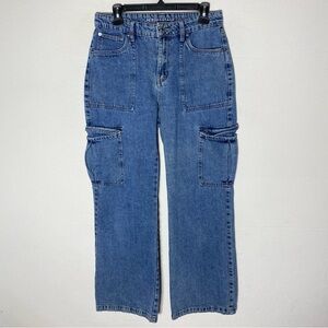 Aeropostale Wide Leg Cargo Jeans High Rise Y2K Baggy Style 30